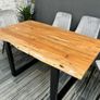 Solid Acacia Wood Dining Table 160cm - Rustic Industrial Style Image 5