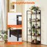 Metal Bookshelf, 5-Tier Tall Industrial Bookshelf Freestanding Display Shelving Unit Image 6