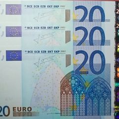banknotes euro 2002 unc consecutive serial nr