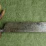 Vintage late 19th century Scottish novelty antler handled knife and fork , modelled as a deer with a face and brass tail, with a steel blade Image 6