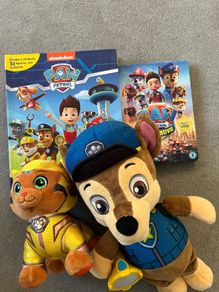 Paw patrol dvd, teddies and book with figures