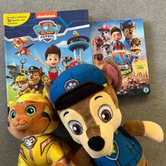 Paw patrol dvd, teddies and book with figures