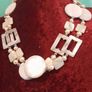 necklace double stranded statement necklace.Mother of Pearl Image 3