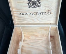 Wooden Wine Box holds 6 bottles