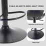 Bar Stools Set of 2 Bar Chairs,Modern Height Adjustable Kitchen Stools With Backs, Swivel Faux Leather Kitchen Island Chairs(All Black) Image 5
