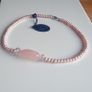 Noriko cultured pearl rose quartz silver clasp necklace Image 2