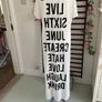 long tunic with side slits Bnwt.  Short sleeve white with black logo Image 5