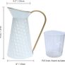 Elegant White Metal Flower Jug Vase, Farmhouse Galvanized Pitcher Vase,Rustic Decorative Milk Jug for Flowers Image 2