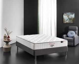 4'6 ft Grey Bedframe, Back Care Mattress & Ikea Coffee Table - FOR SALE