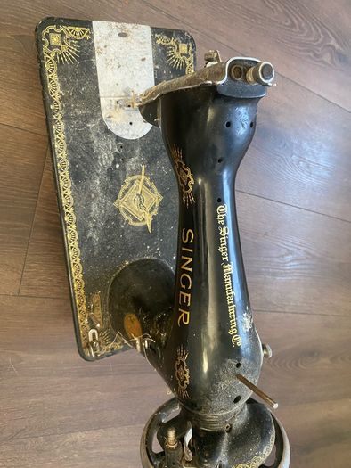 antique Singer treadle sewing machine head
