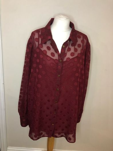 Wallis wine chiffon blouse & cami top (size 28)