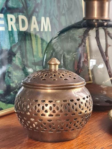 Brass Container Tealight Holder Inscence Burner