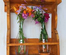 Rustic Wall / Stand fresh flowers with vases