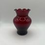 1940s Vintage Anchor Hocking Royal Ruby Red Glass Vase Image 2