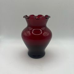 1940s Vintage Anchor Hocking Royal Ruby Red Glass Vase