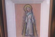 Framed painting of Our Lady. Lovely condition, D18