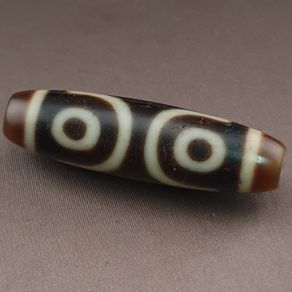 Antique Hiamlayan Tibetan 3 Eyes Agate Dzi Bead Amulet Pendant