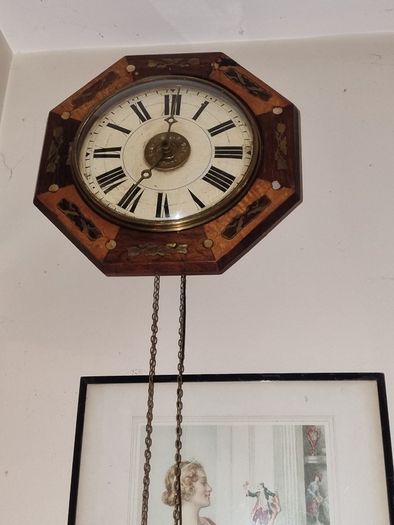 19th-century antique wall clock