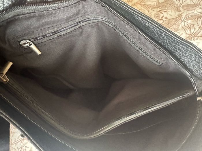 Black leather bag
