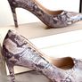 Snake Print Stiletto Heels - Pointed Toe Court Ladies Shoes Image 6