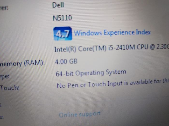 Dell Inspiron N5110, Intel Core i5-2310M CPU, 2.3GHz, 4GB Ram, 500GB HDD, Windows 7 Home, Chrome, Mozilla Firefox, and VLC