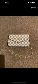 LV wallet on chain / leather / new