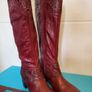 Ladies Tall boots Suede leather  rouge perforated French Fugitive new boxed size 5 & 6 bank holiday sale Image 3