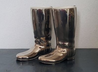 Vintage pair of Grenadier silverplate riding boots/shot measure
