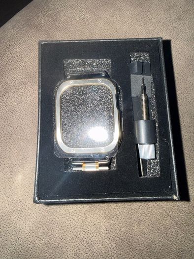 apple watch gold/silver watch strap and face cover