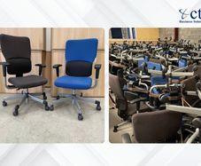 100 X Steelcase Black & Blue Office Chairs
