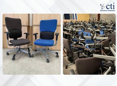 100 X Steelcase Black & Blue Office Chairs