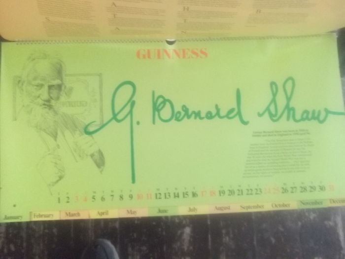 a 1981 guinness calendar  with lots of poets