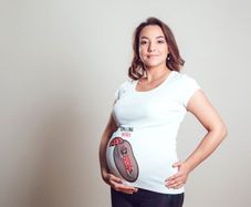Chilling inside Girl ladies T-shirt Tee Top Shirt for expecting pregnant mom