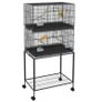 Two-Tier Bird Cage on Wheels, with Stand, for Small Birds Image 2