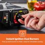 Portable Camping Gas Stove, Double Burner BBQ Cooker, Outdoor Grill Plate Automatic Ignition System, Butane Can - BBQ Caravan Outdoor Image 7