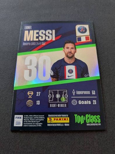 Panini Top Class 2023 Lionel Messi Winner Card  PSG #195