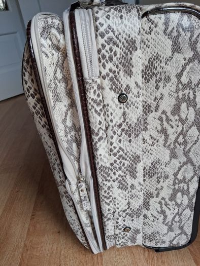 Brown 3 Piece Snake Skin Luggage Set