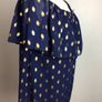 Navy blue & gold print chiffon off shoulder blouse top BNWTS size 12 including postage Image 4