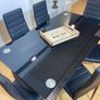 Table and 6 chairs black Image 3