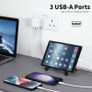 USB Plug, Multi USB Charger 5V 3A for iPhone X XR XS 8 7 6 6S Plus 5 5S 5C SE 14/14 Plus/14 Pro Max 13 12 11, Pad, UK Multiple Wall Charging Adapter Multiport Mains Power Adaptor Image 2