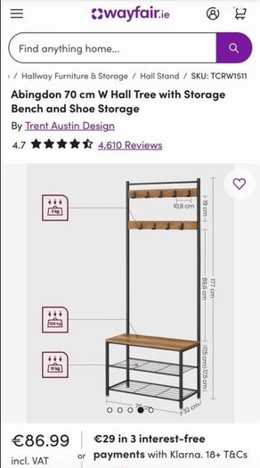Abingdon Hall Tree with Storage Bench and Shoe Storage