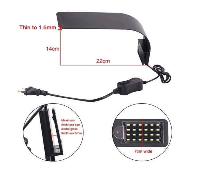 Super Slim LED Clip On Aquarium Light