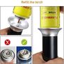 Blow Torch, Kitchen Torch, Refillable Butane Gas Torch Lighter with Safety Lock, Adjustable Flame with 2 Brush for Cooking, BBQ, Pastries, Soldering (Butane Gas Not Included) Silver Image 3
