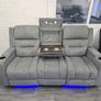 Titan 3+2 Electric Grey Fabric Recliner Sofa Set Image 4