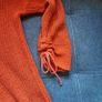 Orange Cut shoulder Ruched sleeve Sweater, size 10-12 Image 3