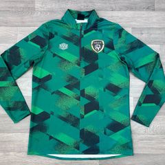 Umbro Ireland Football Half Zip Jumper Mens Large