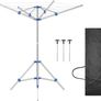 NEW SALE | Rotary Washing Line Foldable | 4 Arms 16M Large Drying Area | Free Standing Aluminium Camping Clothes Airer Image 5