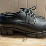 Clarks women black leather shoes chunky sole Teala Lace up size 5.5E New Image 3