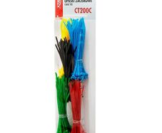 New 200 Pcs 2.5mm Nylon Strong Cable Wraps Ties Multi Color Repair Set # 1524