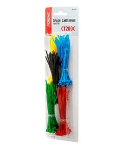 New 200 Pcs 2.5mm Nylon Strong Cable Wraps Ties Multi Color Repair Set # 1524